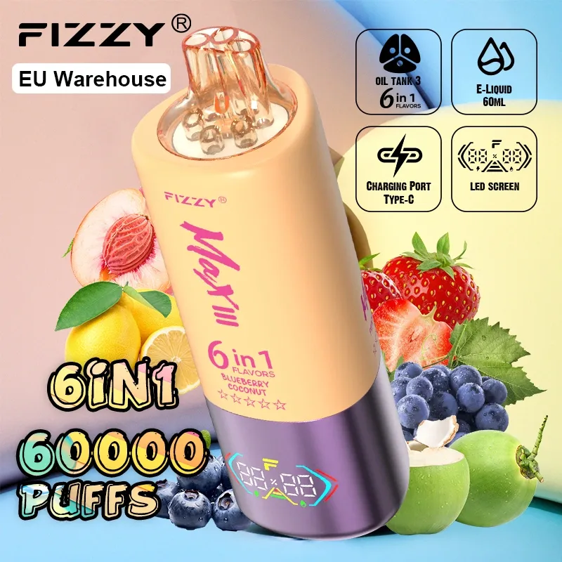 Pwff Pefriog 60000 Pwff 60k 6 mewn 1 Blasau Vape tafladwy